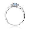 Pierścionek 375 Niebieski Diament 0,62 ct Białe Złoto | ERgold