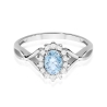 Pierścionek 375 Niebieski Diament 0,62 ct Białe Złoto | ERgold