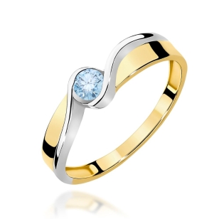 Pierścionek 375 Niebieski Diament 0,15 ct | ERgold