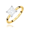 Złoty Pierścionek 375 z Diamentem 1,00 ct Princess SI1 H