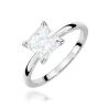 Pierścionek z białego złota 375 z naturalnym diamentem 1 ct princess SI1 H