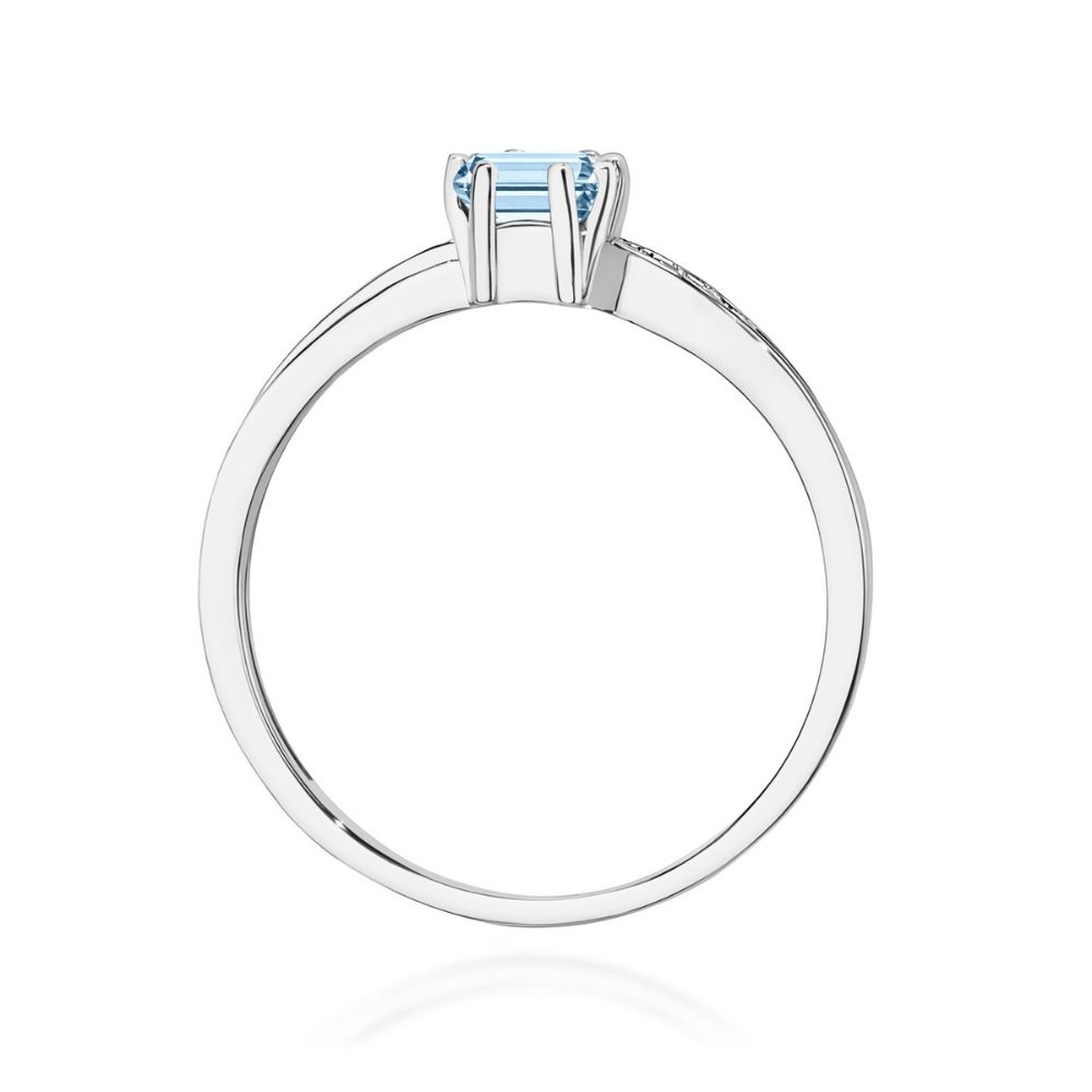 Złoty Pierścionek 375 z Niebieskim Diamentem Laboratoryjnym Emerald 0,53 ct