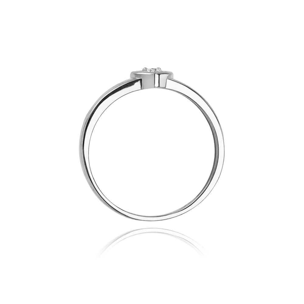 Pierścionek z Białego Złota 375 z Diamentem 0,04 ct SI2 H