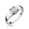 Pierścionek W0001 Diament 0,10ct Białe złoto 375