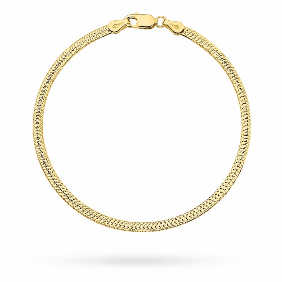 Bransoletka złota jednostronnie diamentowana 3mm