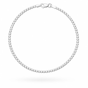 Bransoletka tenisówka w białym złocie z cyrkoniami - 2 mm