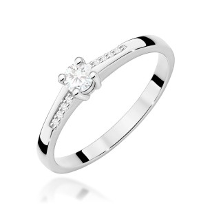 Pierścionek Zaręczynowy Białe Złoto 375 0,19 ct | ERgold