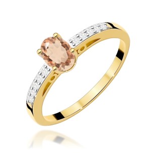 Pierścionek z Morganitem i Diamentami 375 | ERgold