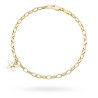 Bransoletka złota ogniwa i kwiatek z masy perłowej