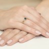Złoty pierścionek z topazem London Blue i diamentami | ERgold