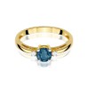 Złoty pierścionek z topazem London Blue i diamentami | ERgold