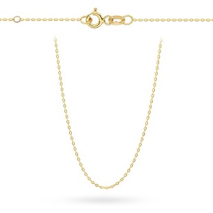 Łańcuszek złoty pr. 585 - splot ankier 42+3 cm z przedłużką super lekki