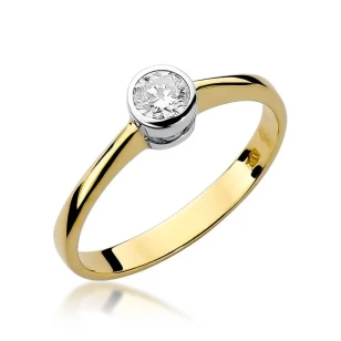 Złoty Pierścionek 585 z diamentem brylant 0,25ct
