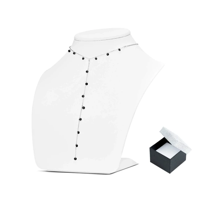 Choker srebrny naszyjnik z czarnymi kamieniami SN3 Choker srebrny naszyjnik z czarnymi kamieniami SN3