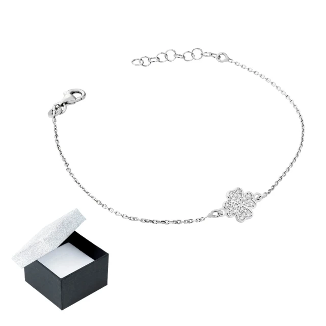 Silbernes Kleeblatt Armband