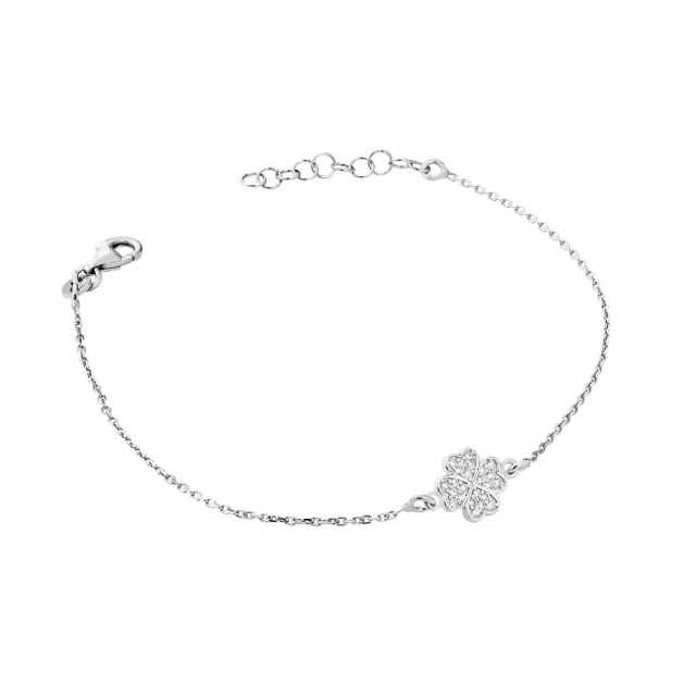 Silbernes Kleeblatt Armband