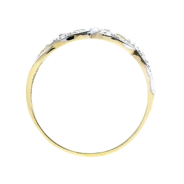 Gold verflochtener Ring Zirconie-Zopf