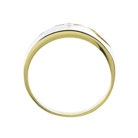 Nacinany Złoty pierścionek z falą Obrączka