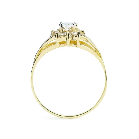 Modny Złoty pierścionek z cyrkoniami Markiza