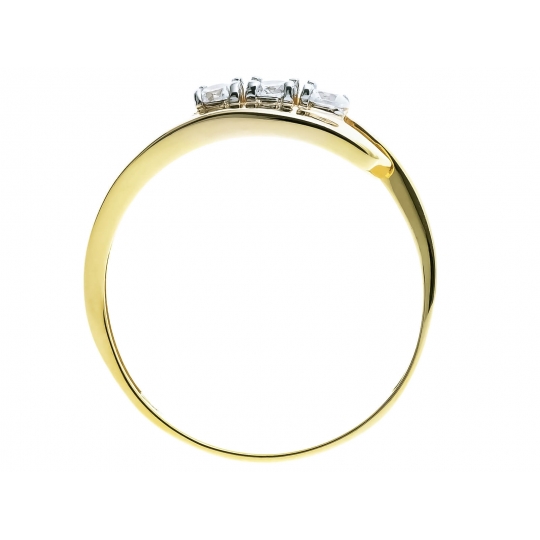 Złoty pierścionek z cyrkoniami Obrączka