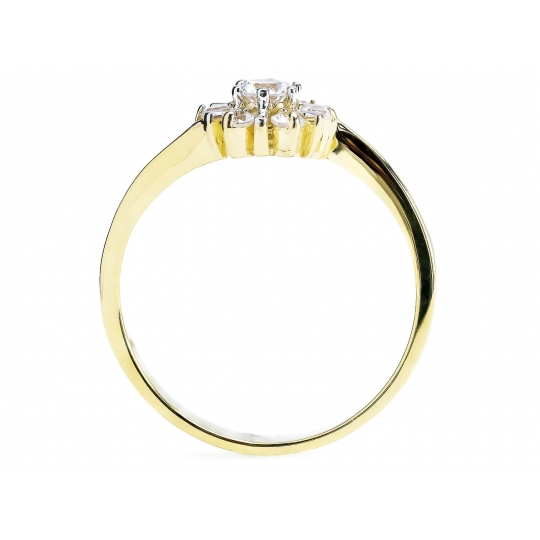 Złoty pierścionek z cyrkoniami wiosenny Kwiatek