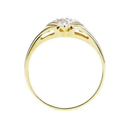 Złoty pierścionek z cyrkoniami KWADRAT