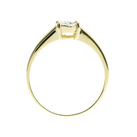Złoty pierścionek z cyrkoniami w kształcie Kwiatka