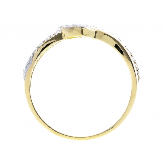 Złoty pierścionek zaręczynowy serce kamienie cyrkonie