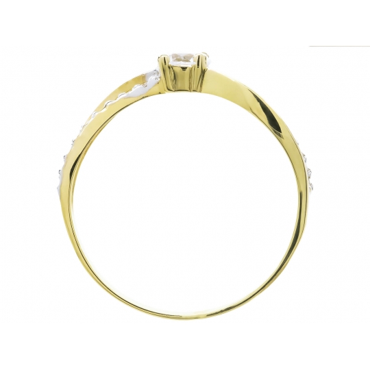 Złoty pierścionek PRZEPLATANY piękna cyrkonia
