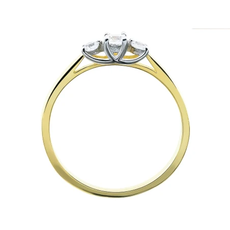 Złoty pierścionek Kamienie Piękny wzór