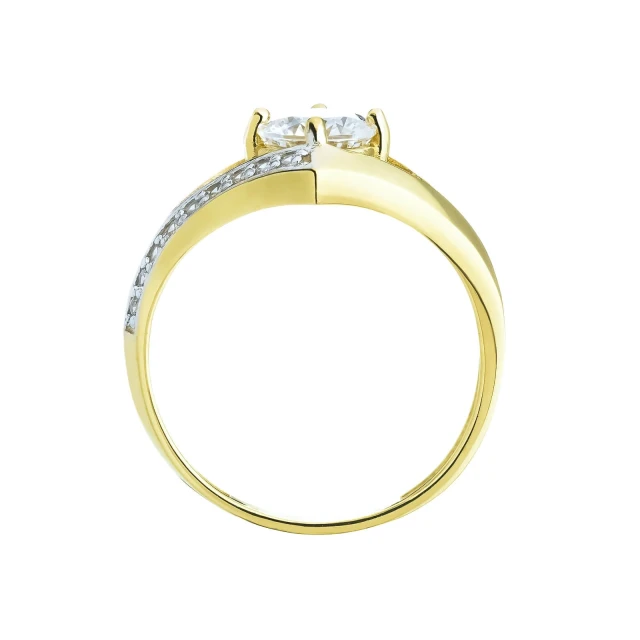 Goldener Ring Zirkon Modernes Design