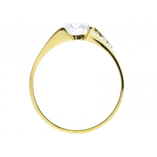 Złoty pierścionek 333 białe cyrkonie