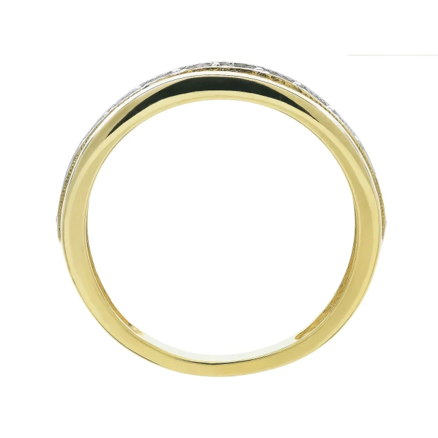 Złoty pierścionek obrączka z kamieniami