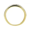 Złoty pierścionek obrączka z kamieniami