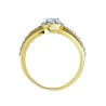 Wyrazisty zaręczynowy złoty pierścionek z Cyrkoniami