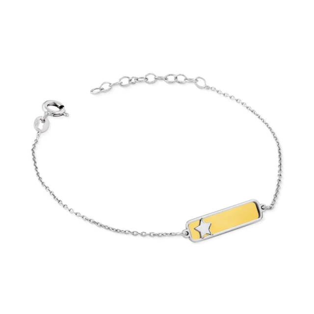 Silber vergoldetes Armband mit Sterngravur