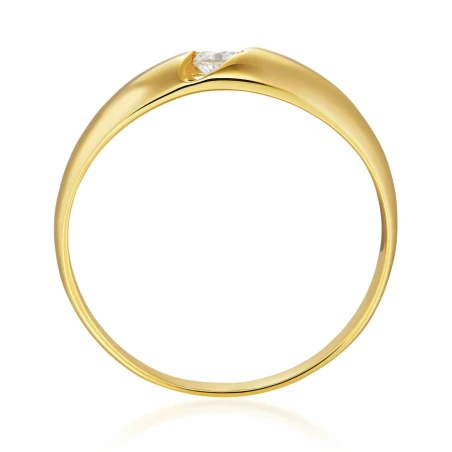 Złoty pierścionek obrączka z kamieniem