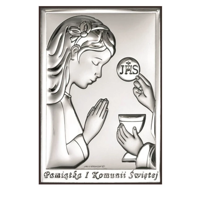 Pamiątka Komunijna Dla Dziewczynki Srebrna