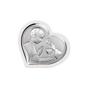 Pamiątka Komunijna Dla Chłopca Srebrna