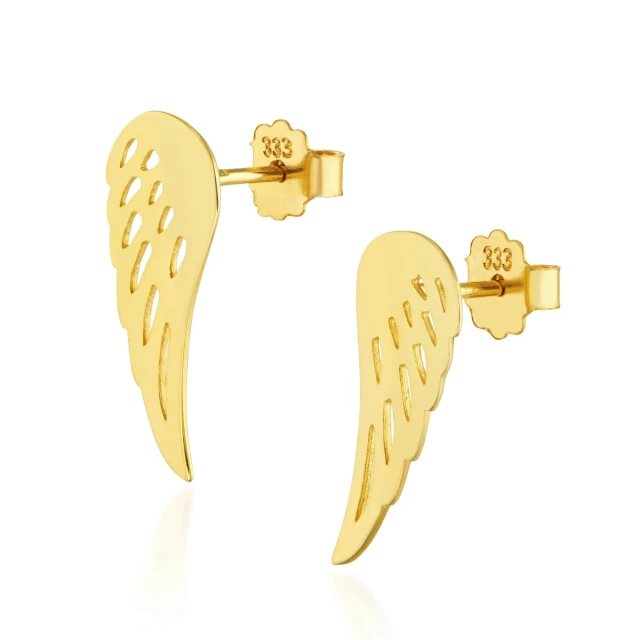 Goldene Ohrringe Flügel