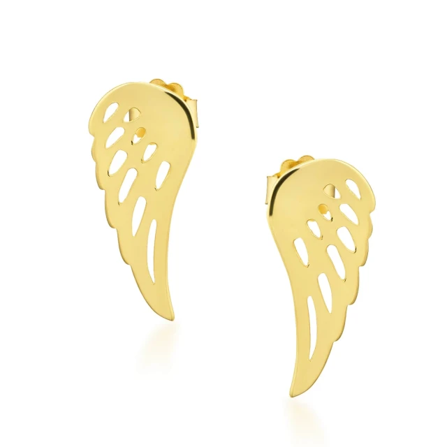 Goldene Ohrringe Flügel
