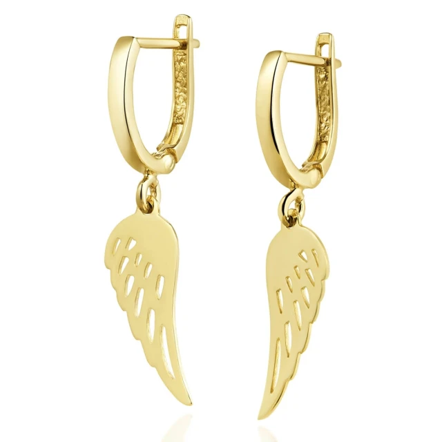 Gold Hängende Ohrringe Flügel