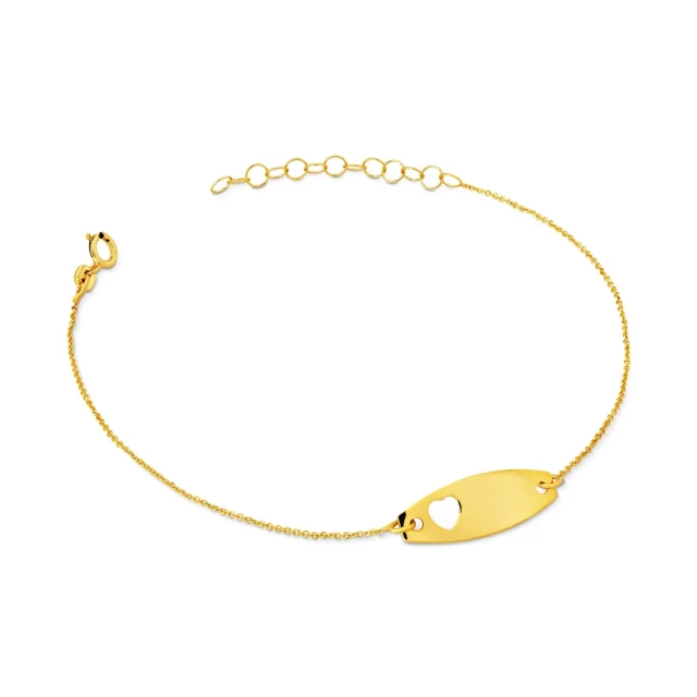 Goldenes Armband mit Plakette und Herz