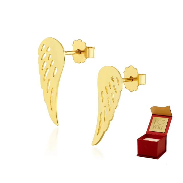 Gold Ohrringe Flügel Probe 585