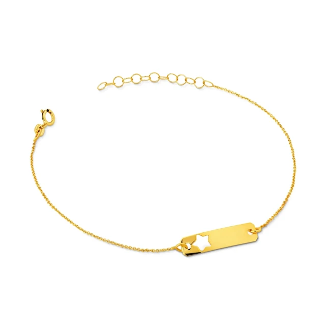 Goldenes Armband mit Plakette und Stern