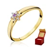 Złoty pierścionek Kwiatek Fioletowy