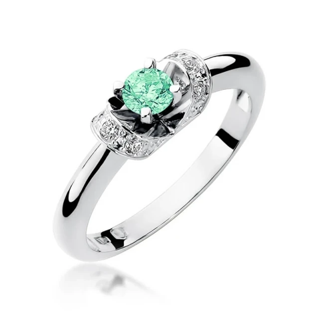 Gold Diamant Ring WeißGold EW-43 Emerald