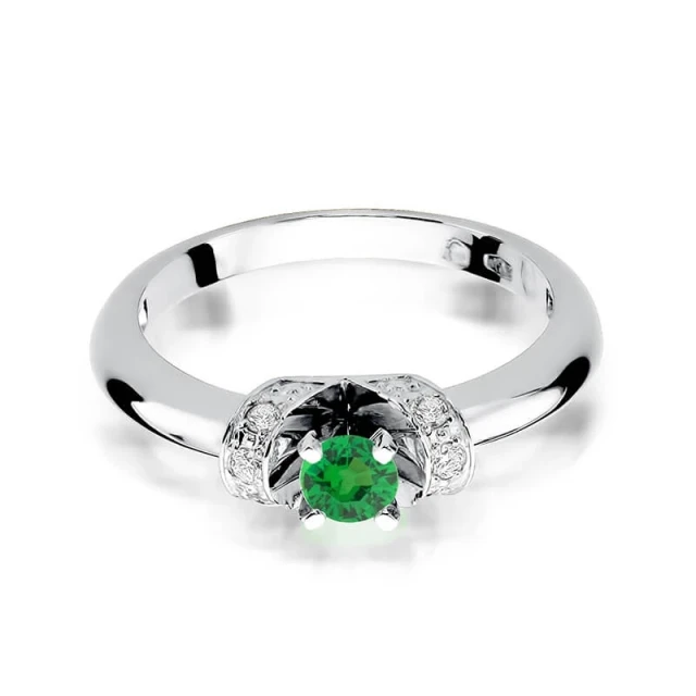 Gold Diamant Ring WeißGold EW-43 Emerald