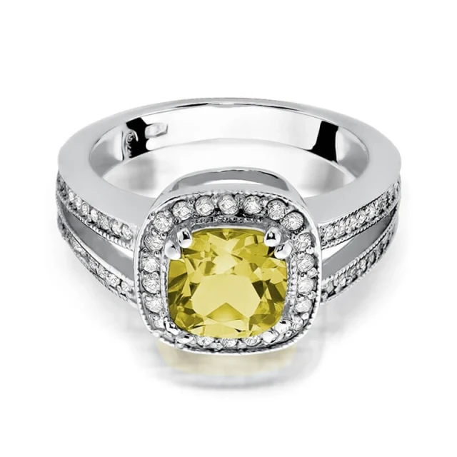Gold Diamant Ring WeißGold EW-307 Lemon