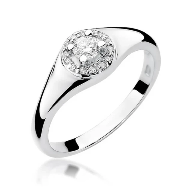 Gold Diamant Ring Weiß Gold EW-41 0.17ct